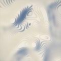 Digital illustration of topographical intricate pattern in white. 3d rendering