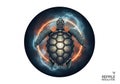 A digital illustration of a turtle with a detailed, textured shell and Royalty Free Stock Photo