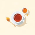 A digital illustration of two cups of tea on a light background Royalty Free Stock Photo
