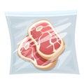 Digital illustration of two raw steaks in a vacuumsealed plastic package Royalty Free Stock Photo