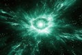 Emerald Green Cosmic Explosion: Celestial Energy Burst Royalty Free Stock Photo