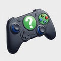 A digital illustration of a video game controller featuring a modern design in dark gray. Royalty Free Stock Photo