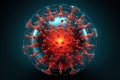 Digital illustration of a virus-shaped 3D sphere. Generate Ai