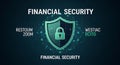 Financial Security Shield with Network Connections Royalty Free Stock Photo