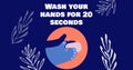 Digital illustration of washing hands with a writing during coronavirus covid19 pandemic Royalty Free Stock Photo