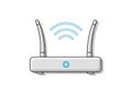 A digital illustration of a wireless router with two upright antennas on each side. The router is a Royalty Free Stock Photo