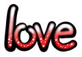 Digital Illustration of the Word Love in Graffiti Type Script Royalty Free Stock Photo