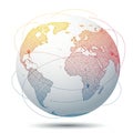 A digital illustration of a world map depicted on a globe. The Royalty Free Stock Photo