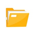 A digital illustration of a yellow folder with documents inside, representing file organization Royalty Free Stock Photo