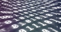 Digital image of binary coding data processing against black background Royalty Free Stock Photo