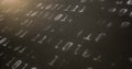 Digital image of binary coding data processing against spots of light on grey background Royalty Free Stock Photo