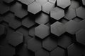 Digital image of black background with hexagon pattern, simple and minimalist design. the black color is uniform throughout the e Royalty Free Stock Photo