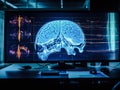 Digital image of the brain. Medical research. AI generated Royalty Free Stock Photo