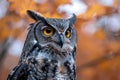 Digital image of  close up of an owl with yellow eyes, high quality, high resolution Royalty Free Stock Photo