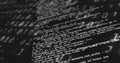 Digital image of data processing over binary coding data processing on black background Royalty Free Stock Photo