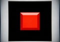 A digital image displays a red cube centered against a black background. The cube, appearing Royalty Free Stock Photo