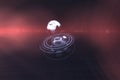 Digital image of earth over circular light trail 3d Royalty Free Stock Photo