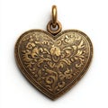 Digital image featuring a gold heart-shaped locket on a chain Royalty Free Stock Photo