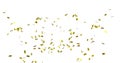 Digital image of gold confetti falling against a white background Royalty Free Stock Photo