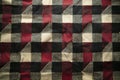 Digital image of  houndstooth pattern in black, white and red colors. the fabric has an intricate design with small squares a Royalty Free Stock Photo