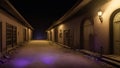 A Digital Image Illustrating A Vividly Textured Street At Night AI Generative