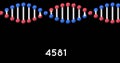 Digital image of increasing numbers over dna structure spinning against black background Royalty Free Stock Photo