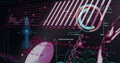 Digital image of interface with data processing against black background Royalty Free Stock Photo