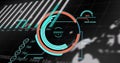 Digital image of interface with data processing against black background Royalty Free Stock Photo