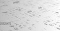 Digital image of multiple changing numbers against binary coding data processing on white background Royalty Free Stock Photo