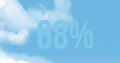 Digital image of the number displayed in bold white text over a cloudy sky background
