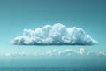 Digital image of one white cloud floating in the sky, simple blue background Royalty Free Stock Photo