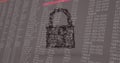 Digital image of security padlock icons against computer data processing on grey background Royalty Free Stock Photo