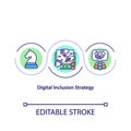 Digital inclusion strategy concept icon