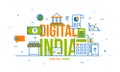 Digital India Concept with Financial Elements.