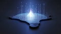 Digital India: Futuristic Network and Data Visualization on Map Royalty Free Stock Photo