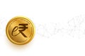 digital indian currency e-rupi symbol on golden coin design Royalty Free Stock Photo