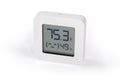 Digital indoor mini thermometer with hygrometer on a white background