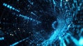 Digital information flowing through abstract data tunnel network Royalty Free Stock Photo