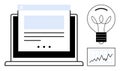 Digital Innovation Technology with Computer Interface, Lightbulb, and Data Chart Design Elements Royalty Free Stock Photo