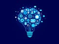 Digital Innovation and Technology Idea Light Bulb Royalty Free Stock Photo