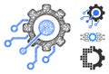 Digital Integration Gear Polygonal Web Vector Mesh Illustration Royalty Free Stock Photo