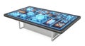 Digital Interactive Table Displaying Futuristic Technology Visuals for Business or Education Use Royalty Free Stock Photo