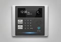 Digital intercom system featuring a sleek metallic design. It Royalty Free Stock Photo
