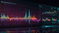 A digital interface with AI-powered predictive analytics visualized as glowing graphs and charts, symbolizing data-driven insights Royalty Free Stock Photo