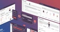 Digital interface design featuring multiple floating UI elements with a gradient Royalty Free Stock Photo