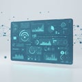 A digital interface display featuring various data visualization elements. The screen Royalty Free Stock Photo