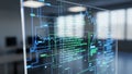 Digital interface displaying abstract programming code and data analysis Royalty Free Stock Photo