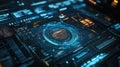 Digital interface displaying advanced data processing and technology Royalty Free Stock Photo