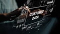 Digital Interface Displaying Customer Data Analytics with Modern Technology and User Interaction. Asymptotic smart data Royalty Free Stock Photo