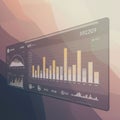 Digital interface displaying key performance indicators (KPIs) with bar and line Royalty Free Stock Photo